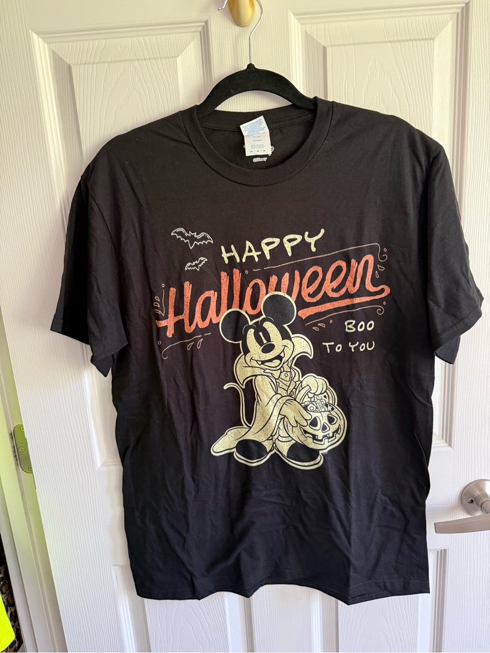 Disney Black Halloween Mickey Mouse Short Sleeve Tee